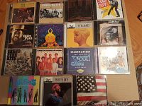 Overview photo of all 15 CDs displaying front covers including artists like James Brown, Etta James, Billy Paul, Herbie Hancock, Marvin Gaye, and more.