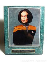 Photo showing signed 8x10 photo of Roxann Biggs-Dawson as B'Elanna Torres in Star Trek Voyager under plexiglass mounted on green marble-look plaque