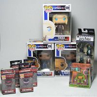 Photo showing all collectible toys including Funko Pop figures, Harry Potter Nano Metalfigs, TMNT Metals Die Cast, and Power Rangers Pocket Pop keychains.