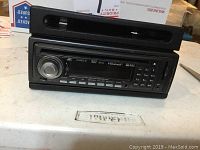 Front view of the Virtual Reality Sound Labs VR500CSBT car CD player with Stereo X faceplate, showing the controls and display.