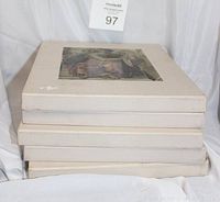 Five stacked slipcases for Time/Life The World of Art books, showing wear and an art cover image on top.