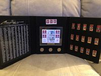 Full trifold display laid open showing all components