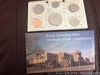 1977 Royal Canadian Mint Proof-Like Coin Set in original packaging with coins and informational card.