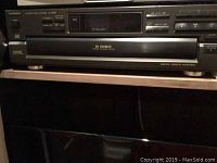 Front view of the Technics SL-PD847 CD changer showing brand, model, and disc tray with 5-disc capacity.