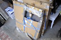 Three mirrors in original cardboard boxes secured with tape and straps