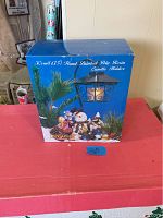 Box front showing the product image and description with brand Danson Inc, 30cm (1.75") hand painted poly resin candle holder