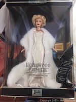 Hollywood Premiere Barbie doll in original box with white fur stole and elegant gown