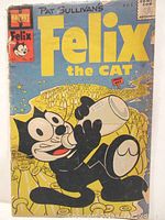 Front cover of Felix the Cat comic book showing character drinking milk bottle, with title and publisher details.