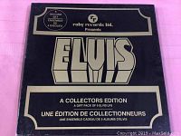 Black and gold Elvis Presley collectors edition record box showing the front with title and branding by Ruby Records Ltd.