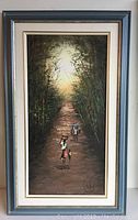 Front view of framed original oil painting showing entire artwork and frame