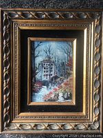 Entire framed painting showing composition and frame style