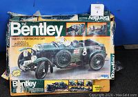 Box of 1930 Bentley 1/12 scale model kit showing artwork and wear.