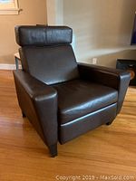 Front view of recliner upright