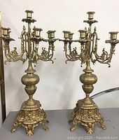 Both candelabras side by side, full view