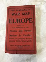 Front cover red paper titled 'The Rand-McNally War Map of Europe'