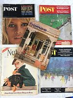 Photo showing all five magazines arranged together displaying cover art
