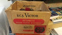 Photo of the original RCA Victor box showing model VA-45 label and branding.