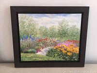 Framed painting front view showing full scene