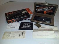 Berkley Agfa Keystone 710 Pocket Everflash Camera in original box with included manuals and warranty cards.