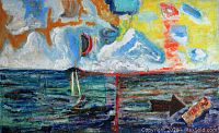 Full view of the painting against black background