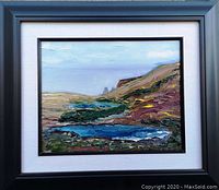 Front view of framed oil painting showing full composition and frame