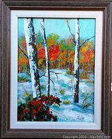 Front view of framed painting showing entire artwork