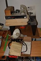 Overview of router table stand, router guide boxes and Saxonia preserving pump box