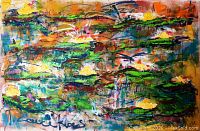 Straight-on view of full canvas showing composition and signature