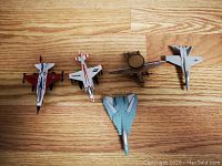 Top view of 5 die-cast American jets including AWACS model