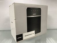 Photo of front side of the Bose SoundTouch 10 speaker box, showing product image and branding.