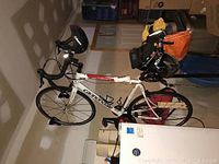 Side view of complete bike with mounted accessories