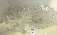 Overview of punch bowl and twelve cups showing the full set