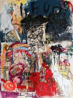 Full frontal view of the 40×30″ painting showing complete composition
