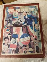Front cover of the Mr. President board game box showing campaign and political imagery with title prominently displayed.