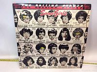 Front cover of the Rolling Stones Some Girls LP showing rare Canadian pressing cover with colorful artwork.