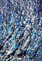 Close-up of splatter detail showing texture and layering