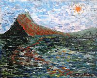 Full frontal view of painting showing overall composition and color balance