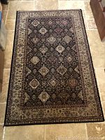 Full view of 3' x 5' area rug showing overall pattern and border design.