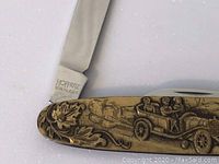 Close-up photo of the knife blade showing the Hoffritz Stainless Solingen Germany marking on the blade base.