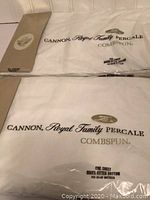 Two packs of Cannon Royal Family Percale fitted sheets in original packaging.