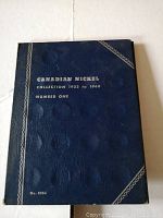 Blue hardcover album titled 'Canadian Nickel Collection 1922 to 1960 Number One'.