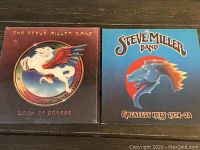 Front covers of two Steve Miller Band vinyl albums: 'Book of Dreams' and 'Greatest Hits 1974-78'