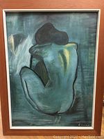 Front view of the framed oil painting showing full composition and frame