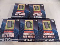 Five boxes of B-Tech BT8 Cinesound loudspeaker wall mounts arranged together.