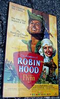 Photo of the vintage Robin Hood movie poster print showing character artwork and title.
