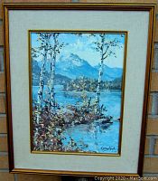 Front view of framed Kierstead 1983 "Selkirk's" art print showing the artwork, signature, matting, and frame.