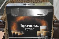 Original Nespresso Creatista Plus packaging displaying branding and coffee styles