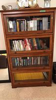 Frontal view of barrister bookcase with all glass-front doors closed