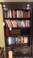 Frontal shot of bookcase filled with books
