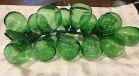 Top view of the green glass grape cluster showing multiple hollow grapes suited for decoration.